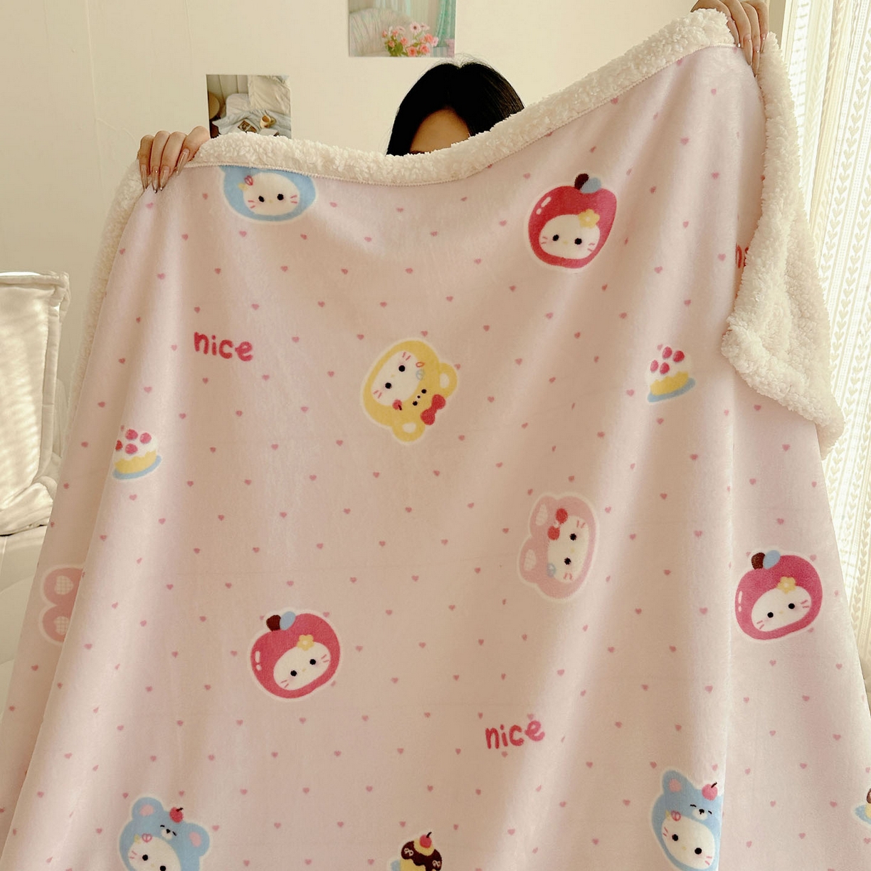 91家纺网 家纺一手货源 找家纺 美乐迪  2025新款牛奶绒羊羔绒毛毯 甜心派对