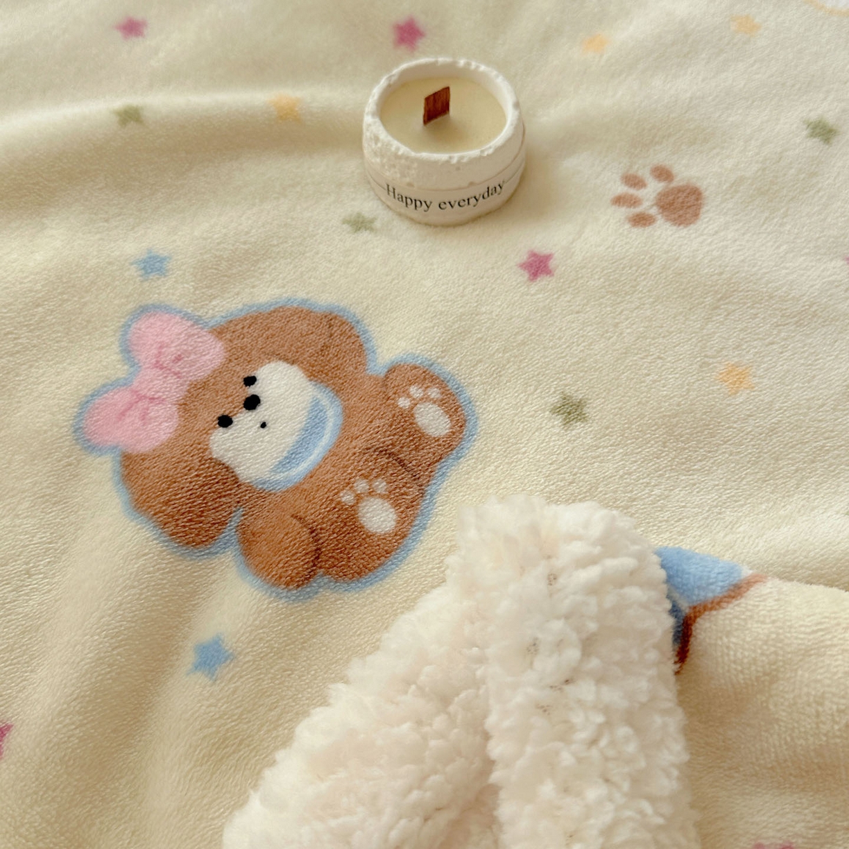 91家纺网 家纺一手货源 找家纺 美乐迪  2025新款牛奶绒羊羔绒毛毯 许愿小狗