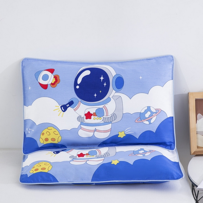 91家纺网 家纺一手货源 找家纺 大黄蜂家居家纺 2025新款纯棉卡通定位枕套 登陆月球