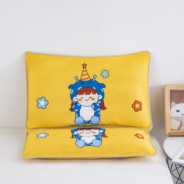 91家纺网 家纺一手货源 找家纺 大黄蜂家居家纺 2025新款纯棉卡通定位枕套 小精灵