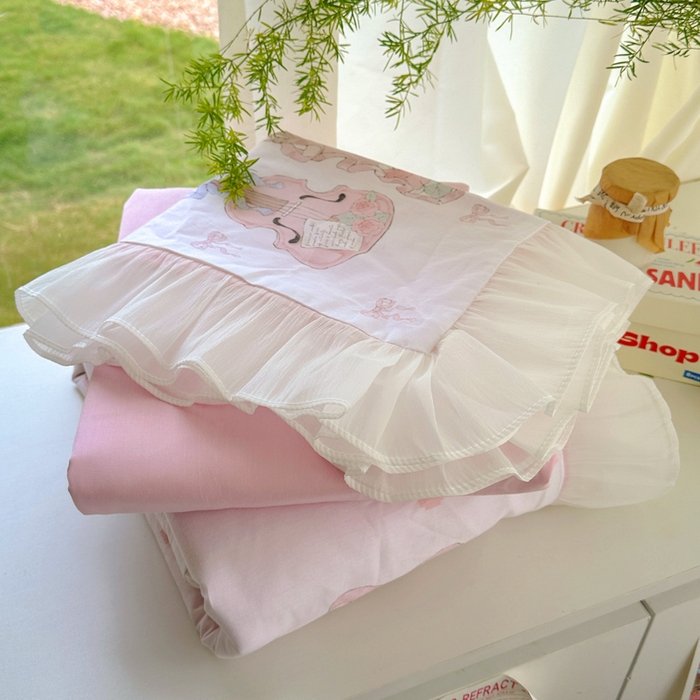 91家纺网 家纺一手货源 找家纺 （总）希诺家居 2025新款洛丽塔风花边全棉纯棉枕套