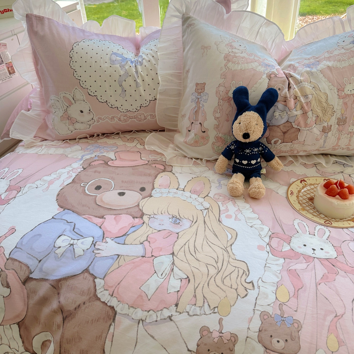 91家纺网 家纺一手货源 找家纺 （总）希诺家居 2025新款洛丽塔风花边全棉纯棉枕套