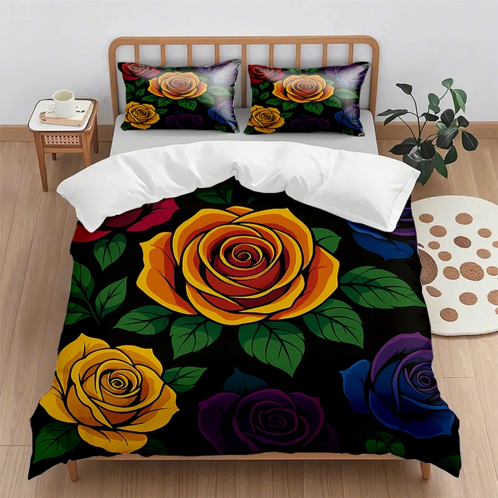 91家纺网 家纺一手货源 找家纺 （总1）轩贝雅 2025新款跨境Pod工厂数码印花被套套装（被套+枕套）第七批