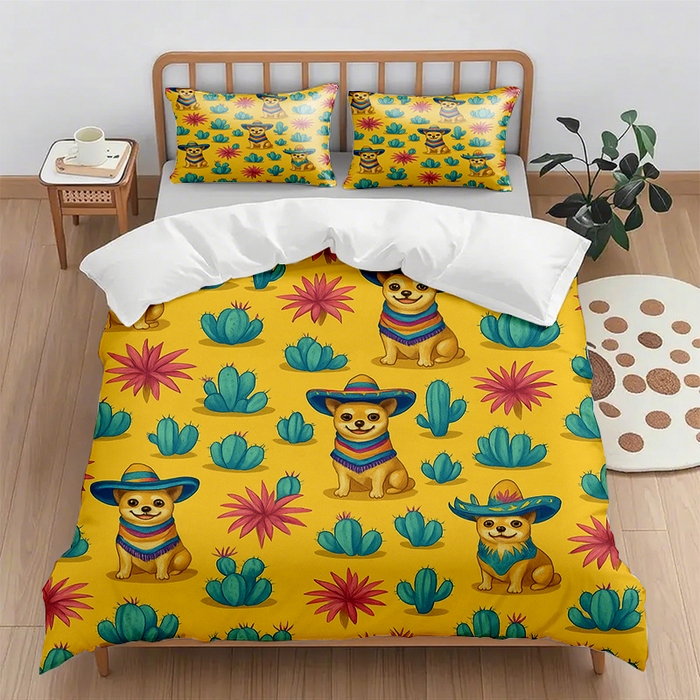 91家纺网 家纺一手货源 找家纺 （总1）轩贝雅 2025新款跨境Pod工厂数码印花被套套装（被套+枕套）第七批