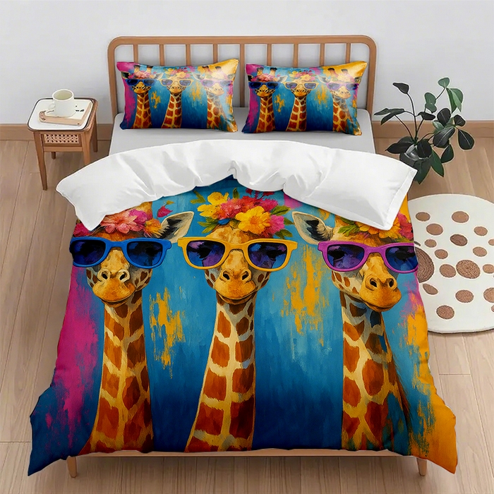 91家纺网 家纺一手货源 找家纺 （总1）轩贝雅 2025新款跨境Pod工厂数码印花被套套装（被套+枕套）第七批