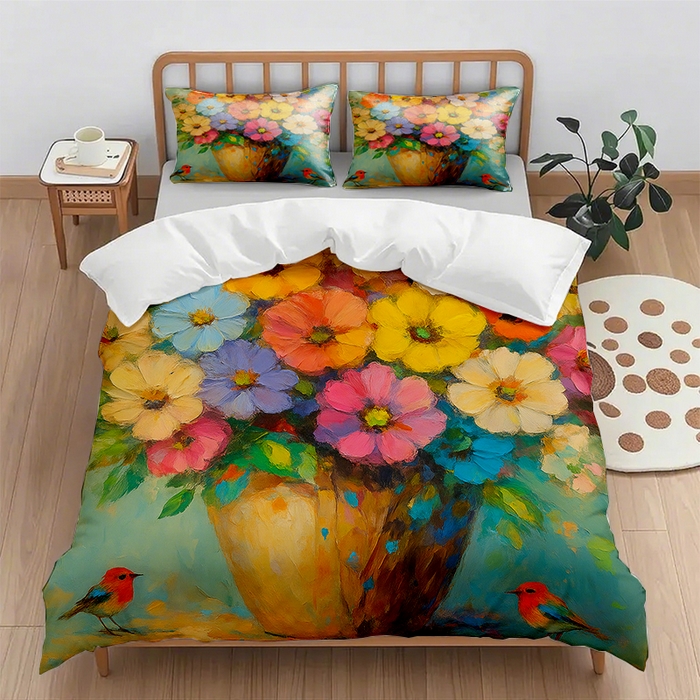 91家纺网 家纺一手货源 找家纺 （总1）轩贝雅 2025新款跨境Pod工厂数码印花被套套装（被套+枕套）第七批