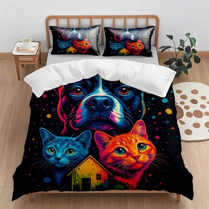 91家纺网 家纺一手货源 找家纺 （总1）轩贝雅 2025新款跨境Pod工厂数码印花被套套装（被套+枕套）第七批