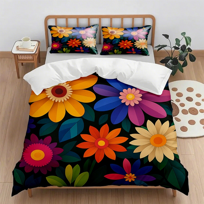 91家纺网 家纺一手货源 找家纺 （总1）轩贝雅 2025新款跨境Pod工厂数码印花被套套装（被套+枕套）第七批