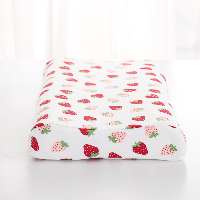 91家纺网 家纺一手货源 找家纺 大黄蜂家居家纺 2025新款针织棉儿童乳胶枕 小草莓