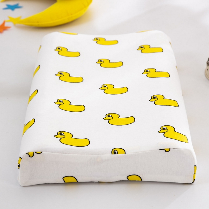 91家纺网 家纺一手货源 找家纺 大黄蜂家居家纺 2025新款针织棉儿童乳胶枕 小鸭子