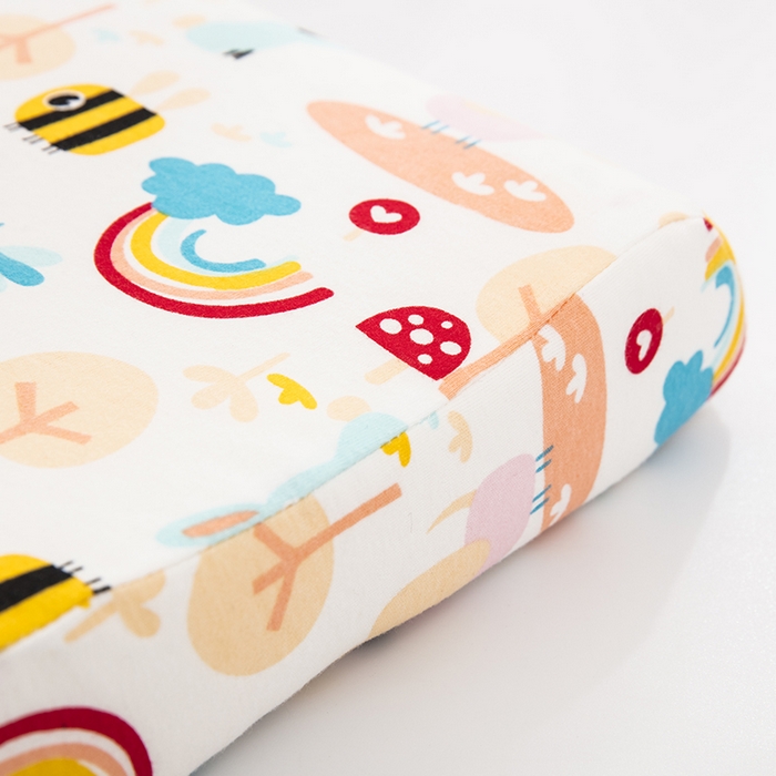 91家纺网 家纺一手货源 找家纺 大黄蜂家居家纺 2025新款针织棉儿童乳胶枕 彩虹