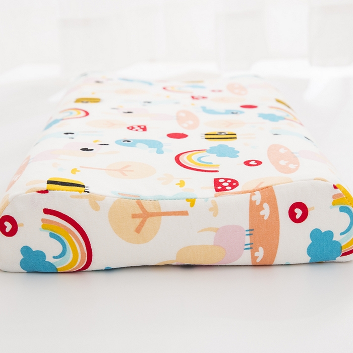 91家纺网 家纺一手货源 找家纺 大黄蜂家居家纺 2025新款针织棉儿童乳胶枕 彩虹