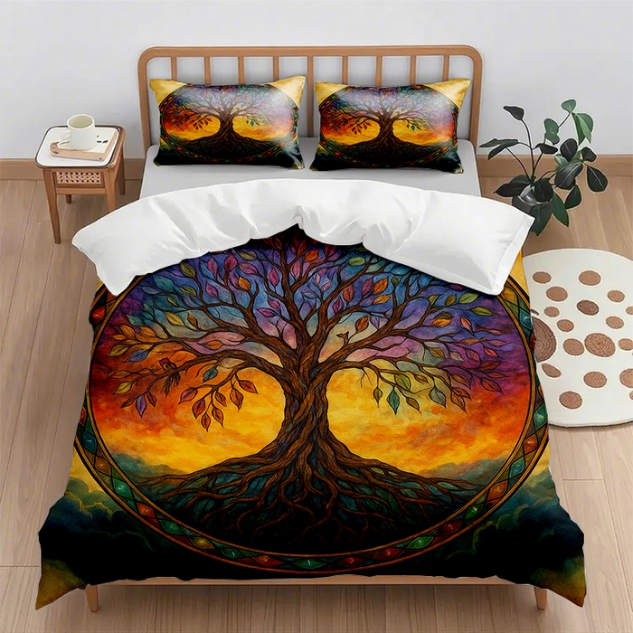 91家纺网 家纺一手货源 找家纺 （总2）轩贝雅  2025新款跨境Pod工厂数码印花被套套装（被套+枕套）第七批