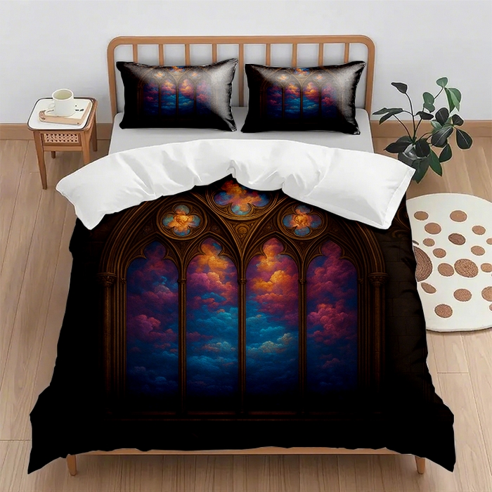 91家纺网 家纺一手货源 找家纺 （总2）轩贝雅  2025新款跨境Pod工厂数码印花被套套装（被套+枕套）第七批