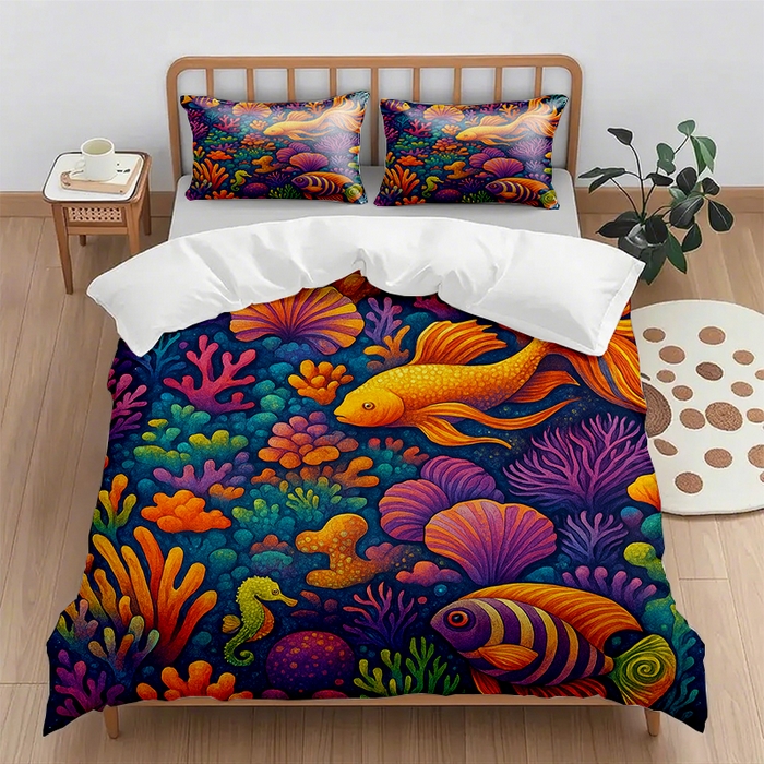 91家纺网 家纺一手货源 找家纺 （总2）轩贝雅  2025新款跨境Pod工厂数码印花被套套装（被套+枕套）第七批