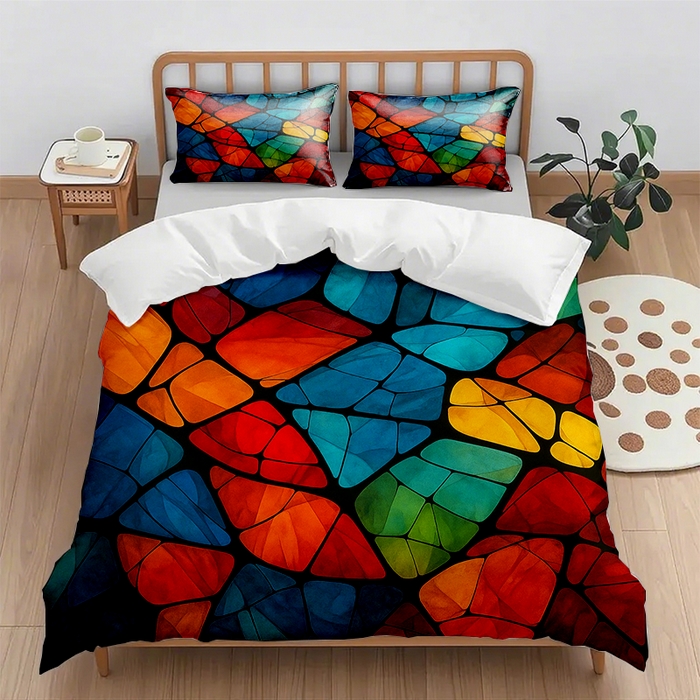 91家纺网 家纺一手货源 找家纺 （总2）轩贝雅  2025新款跨境Pod工厂数码印花被套套装（被套+枕套）第七批