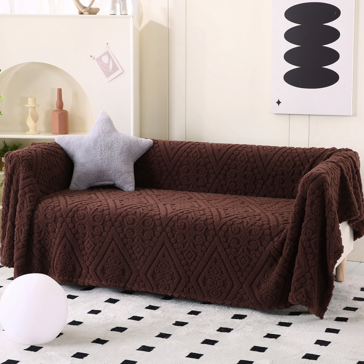 91家纺网 家纺一手货源 找家纺 巴木赫 2025新款如意阁塔芙绒毯子毛毯 咖啡