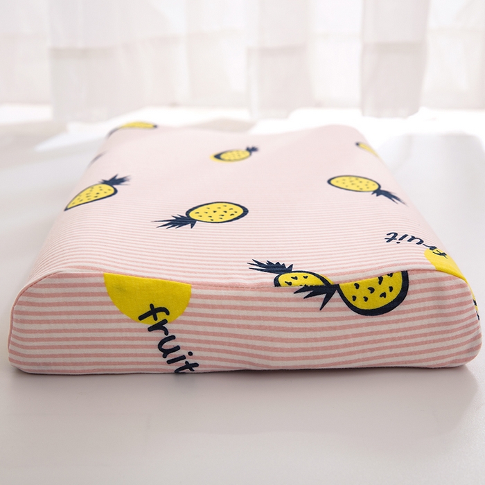 91家纺网 家纺一手货源 找家纺 大黄蜂家居家纺 2025新款针织棉儿童乳胶枕 粉菠萝