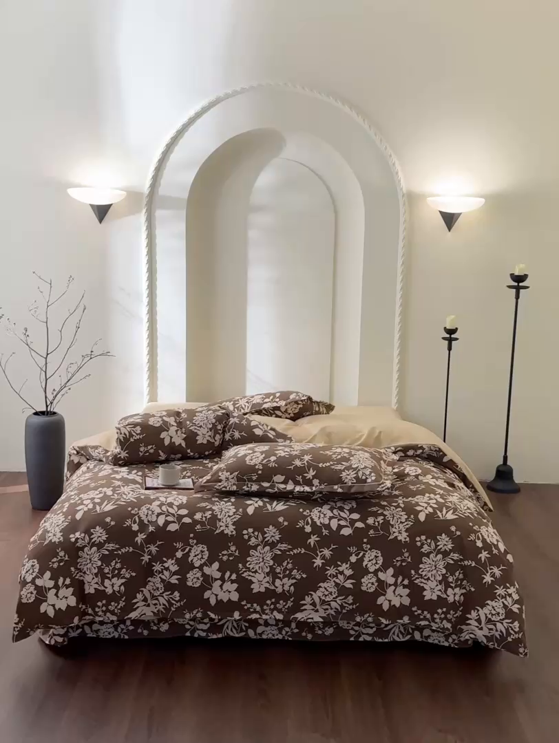 91家纺网 家纺一手货源 找家纺 （总）慕绸家纺（原萌宝老粗布厂家） 2025秋冬新款加厚纯棉磨毛印花四件套