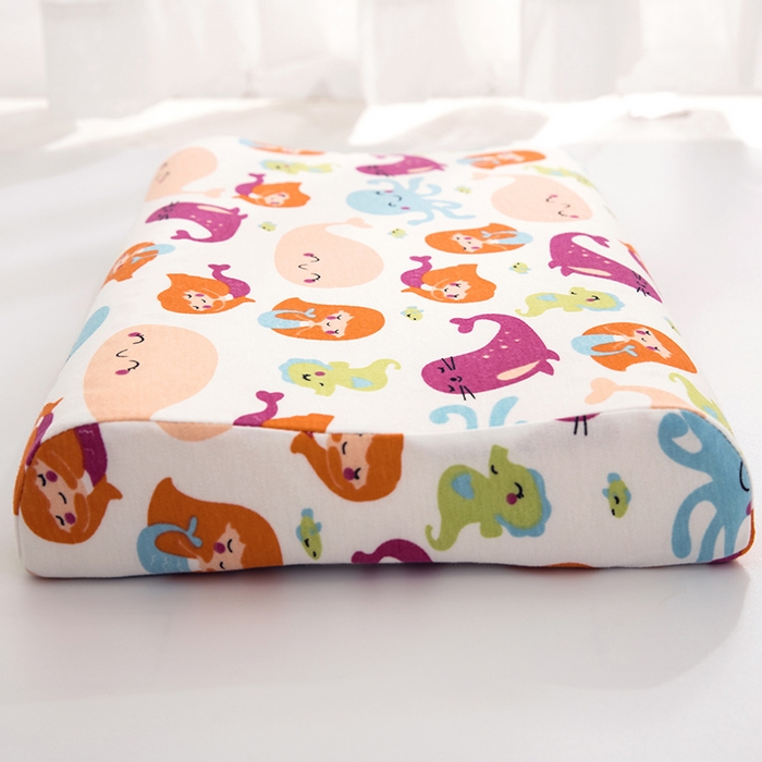 91家纺网 家纺一手货源 找家纺 大黄蜂家居家纺 2025新款针织棉儿童乳胶枕 美人鱼