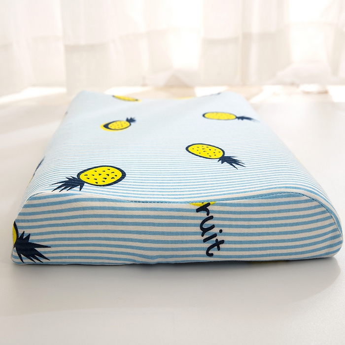 91家纺网 家纺一手货源 找家纺 大黄蜂家居家纺 2025新款针织棉儿童乳胶枕 蓝菠萝