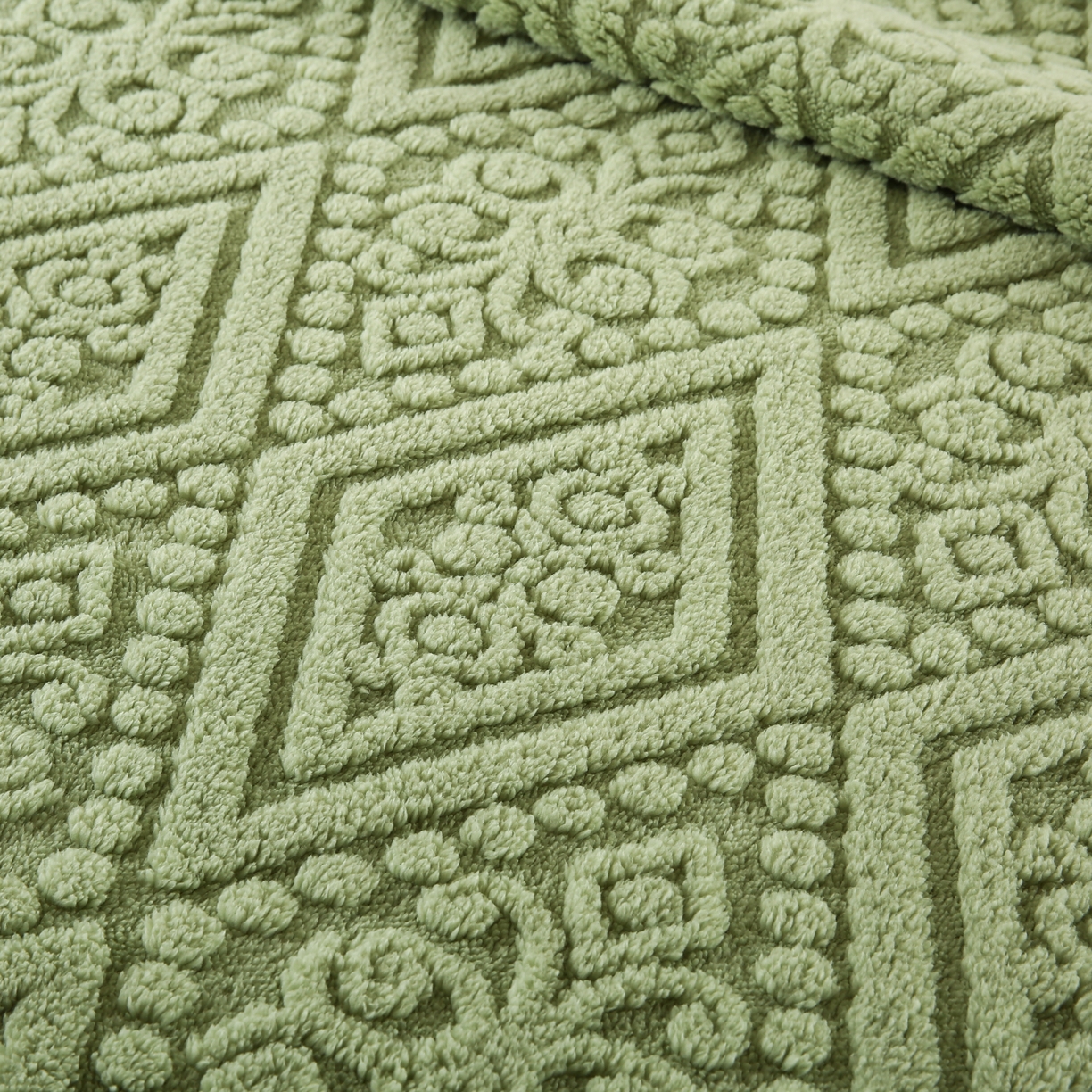 91家纺网 家纺一手货源 找家纺 巴木赫 2025新款如意阁塔芙绒毯子毛毯 绿色