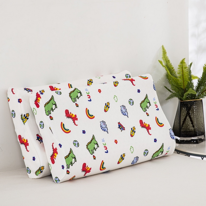 91家纺网 家纺一手货源 找家纺 大黄蜂家居家纺 2025新款针织棉儿童乳胶枕 恐龙乐园