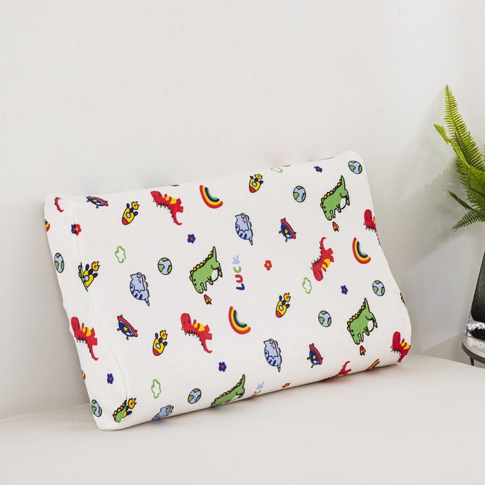 91家纺网 家纺一手货源 找家纺 大黄蜂家居家纺 2025新款针织棉儿童乳胶枕 恐龙乐园