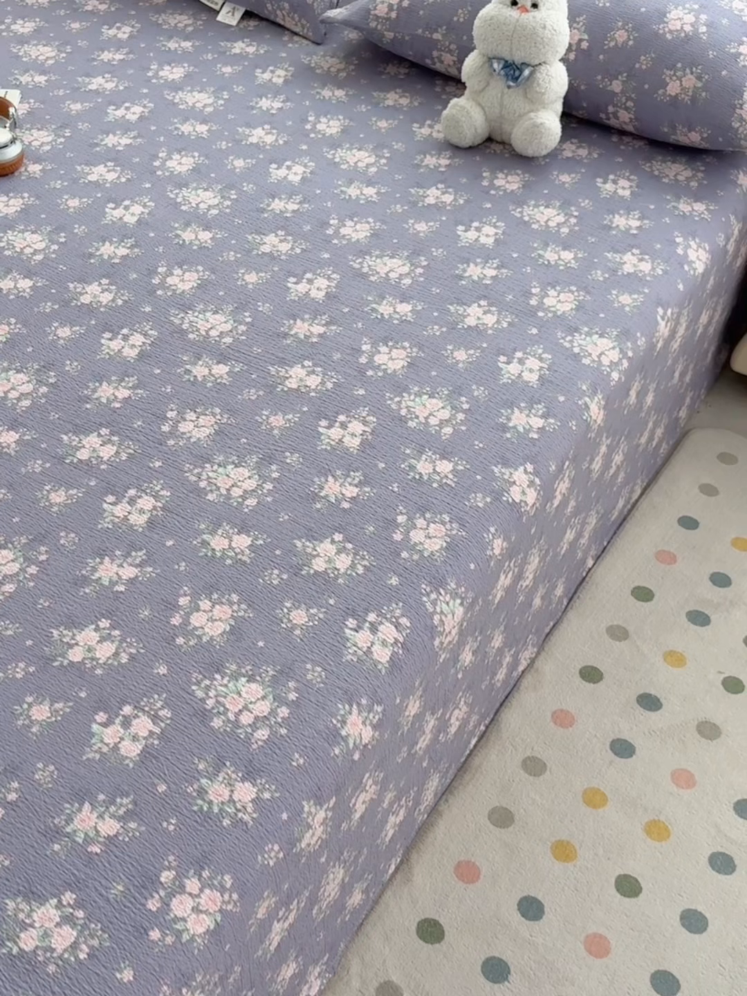 91家纺网 家纺一手货源 找家纺 青泽家纺 2025新款双层纱床单单品床单单件单床单 豆蔻年华