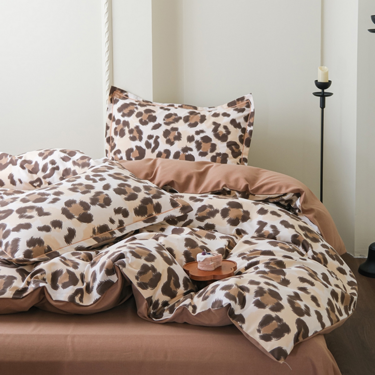 91家纺网 家纺一手货源 找家纺 慕绸家纺（原萌宝老粗布厂家） 2025秋冬新款加厚纯棉磨毛印花四件套 豹纹