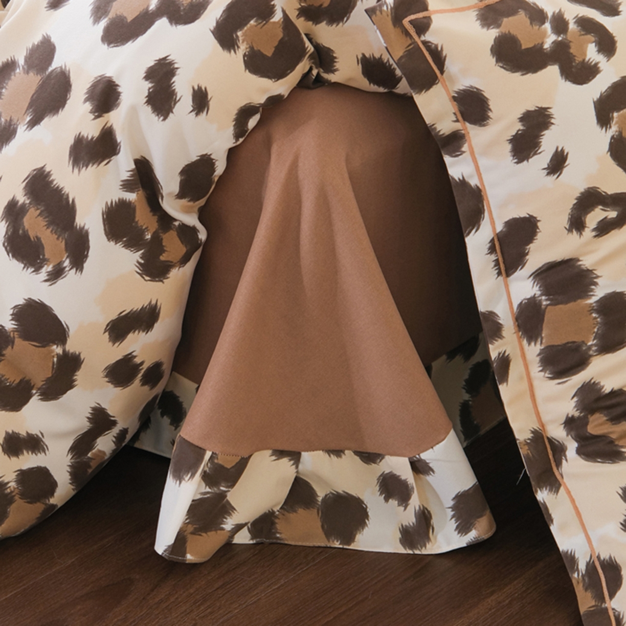 91家纺网 家纺一手货源 找家纺 慕绸家纺（原萌宝老粗布厂家） 2025秋冬新款加厚纯棉磨毛印花四件套 豹纹