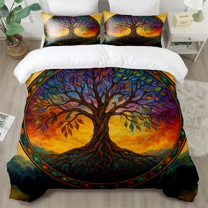 91家纺网 家纺一手货源 找家纺 （总2）轩贝雅  2025新款跨境Pod工厂数码印花被套套装（被套+枕套）第七批