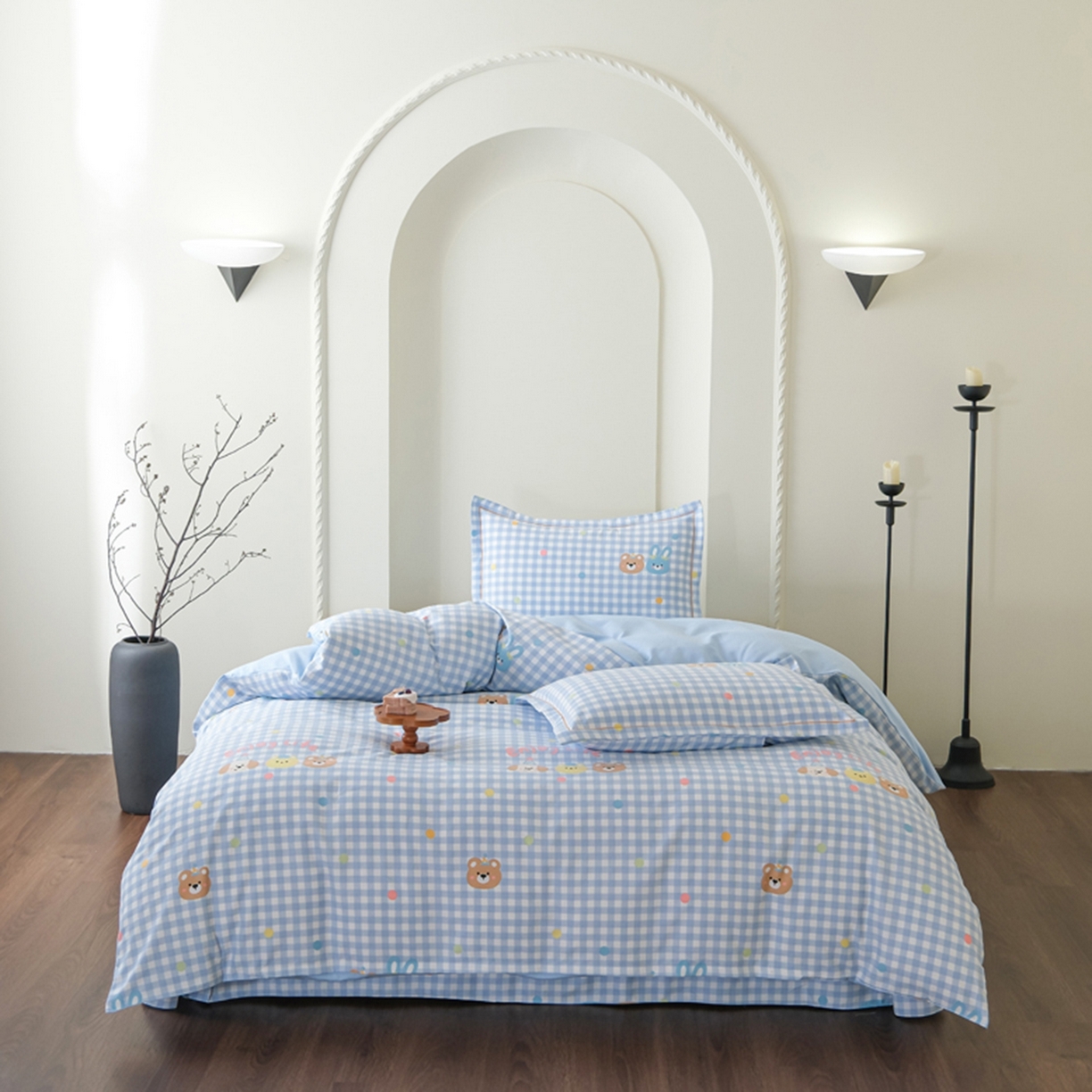 91家纺网 家纺一手货源 找家纺 慕绸家纺（原萌宝老粗布厂家） 2025秋冬新款加厚纯棉磨毛印花四件套 多巴胺