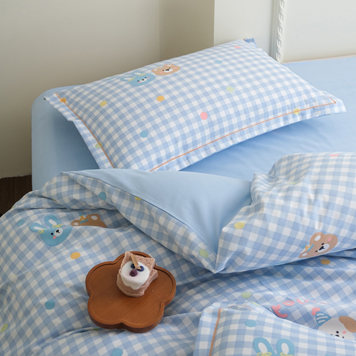 91家纺网 家纺一手货源 找家纺 慕绸家纺（原萌宝老粗布厂家） 2025秋冬新款加厚纯棉磨毛印花四件套 多巴胺