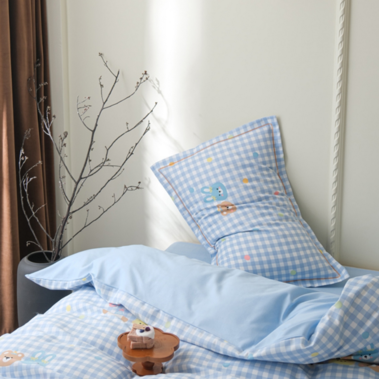 91家纺网 家纺一手货源 找家纺 慕绸家纺（原萌宝老粗布厂家） 2025秋冬新款加厚纯棉磨毛印花四件套 多巴胺