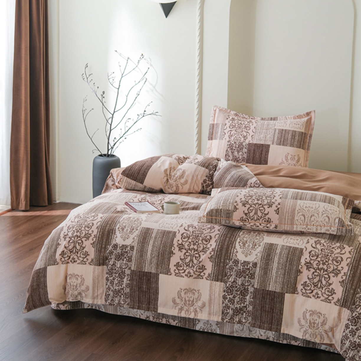 91家纺网 家纺一手货源 找家纺 慕绸家纺（原萌宝老粗布厂家） 2025秋冬新款加厚纯棉磨毛印花四件套 格拉芙