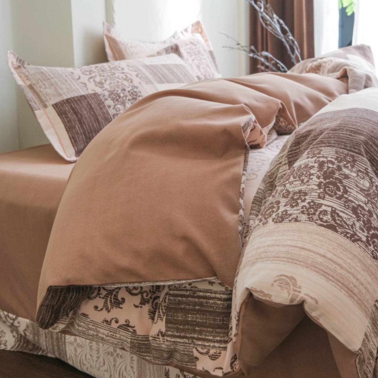 91家纺网 家纺一手货源 找家纺 慕绸家纺（原萌宝老粗布厂家） 2025秋冬新款加厚纯棉磨毛印花四件套 格拉芙