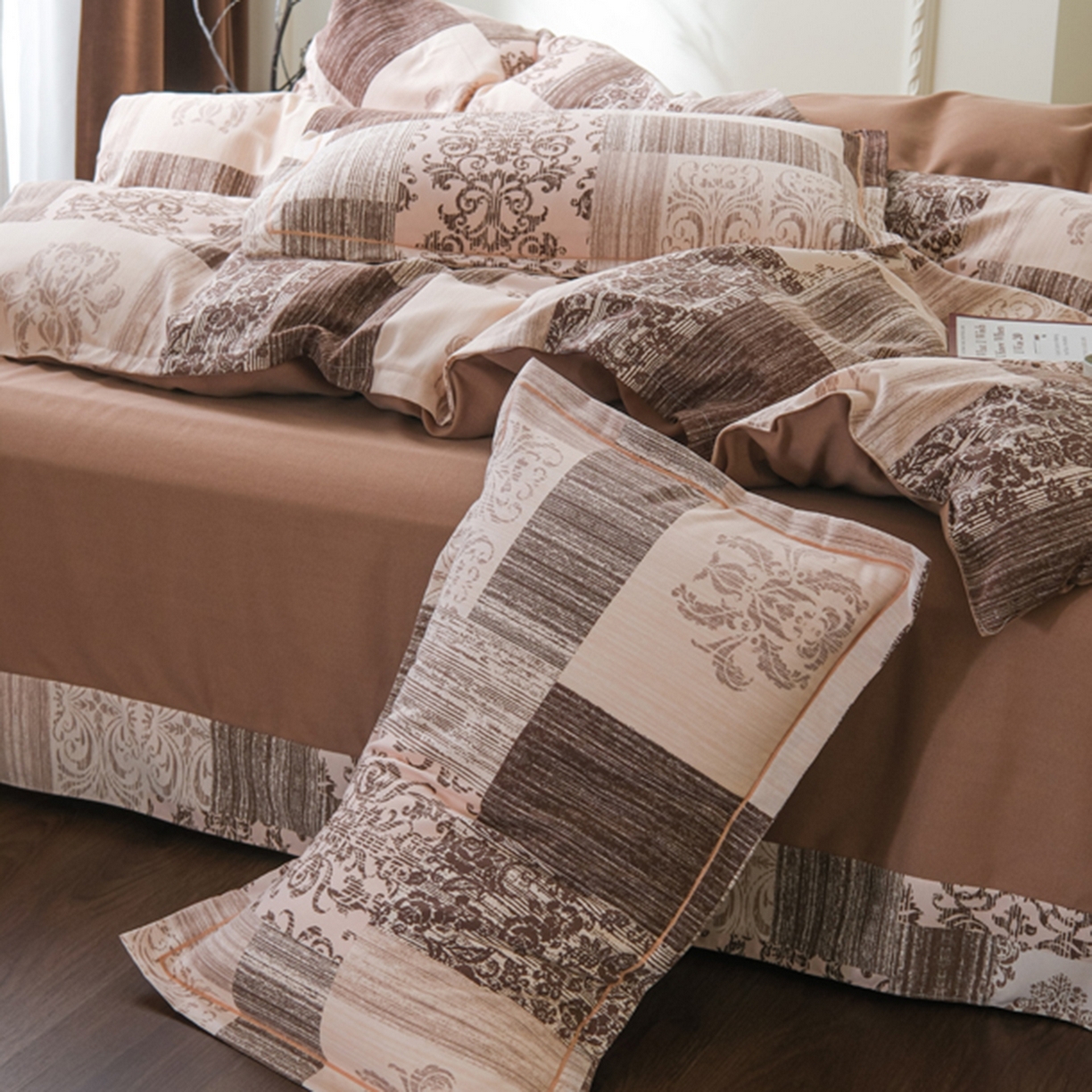 91家纺网 家纺一手货源 找家纺 慕绸家纺（原萌宝老粗布厂家） 2025秋冬新款加厚纯棉磨毛印花四件套 格拉芙