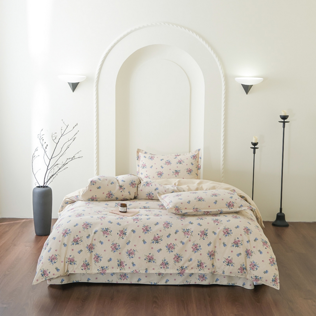 91家纺网 家纺一手货源 找家纺 慕绸家纺（原萌宝老粗布厂家） 2025秋冬新款加厚纯棉磨毛印花四件套 花满城