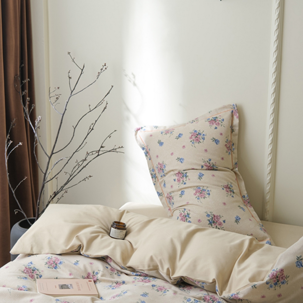 91家纺网 家纺一手货源 找家纺 慕绸家纺（原萌宝老粗布厂家） 2025秋冬新款加厚纯棉磨毛印花四件套 花满城