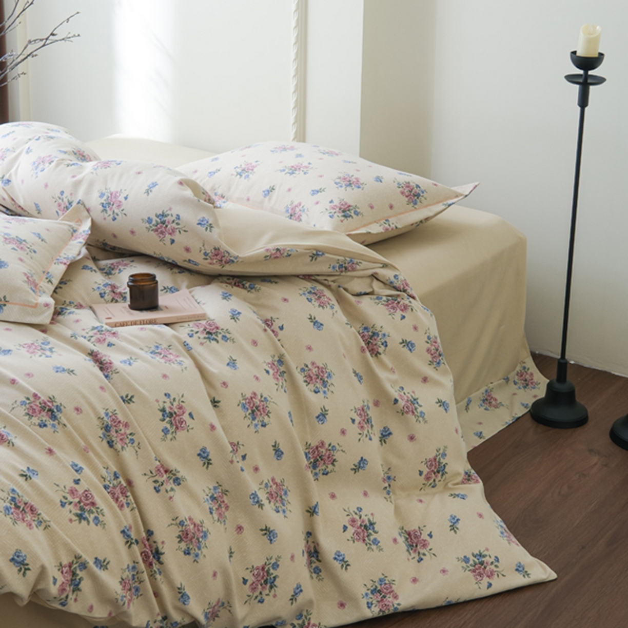 91家纺网 家纺一手货源 找家纺 慕绸家纺（原萌宝老粗布厂家） 2025秋冬新款加厚纯棉磨毛印花四件套 花满城