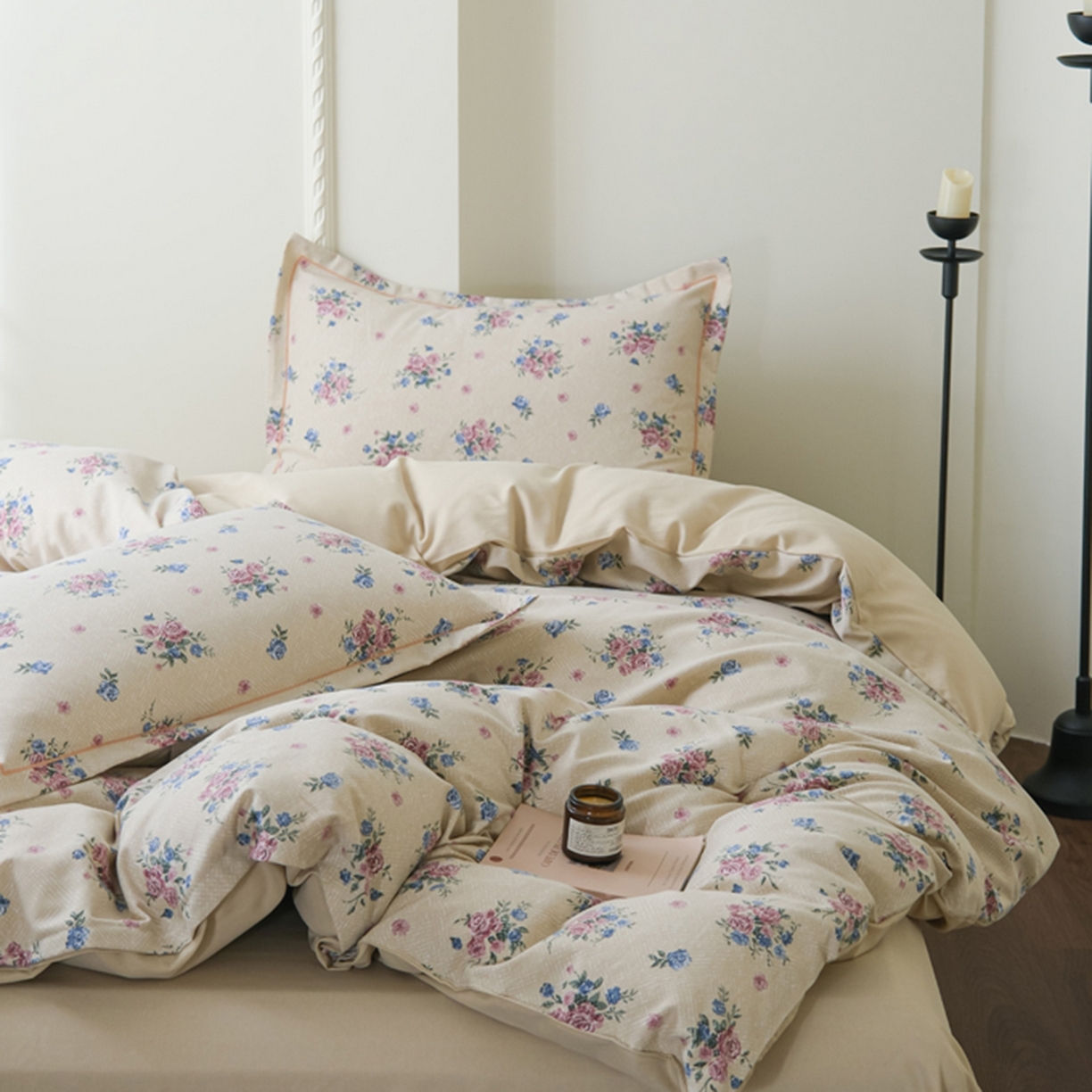 91家纺网 家纺一手货源 找家纺 慕绸家纺（原萌宝老粗布厂家） 2025秋冬新款加厚纯棉磨毛印花四件套 花满城