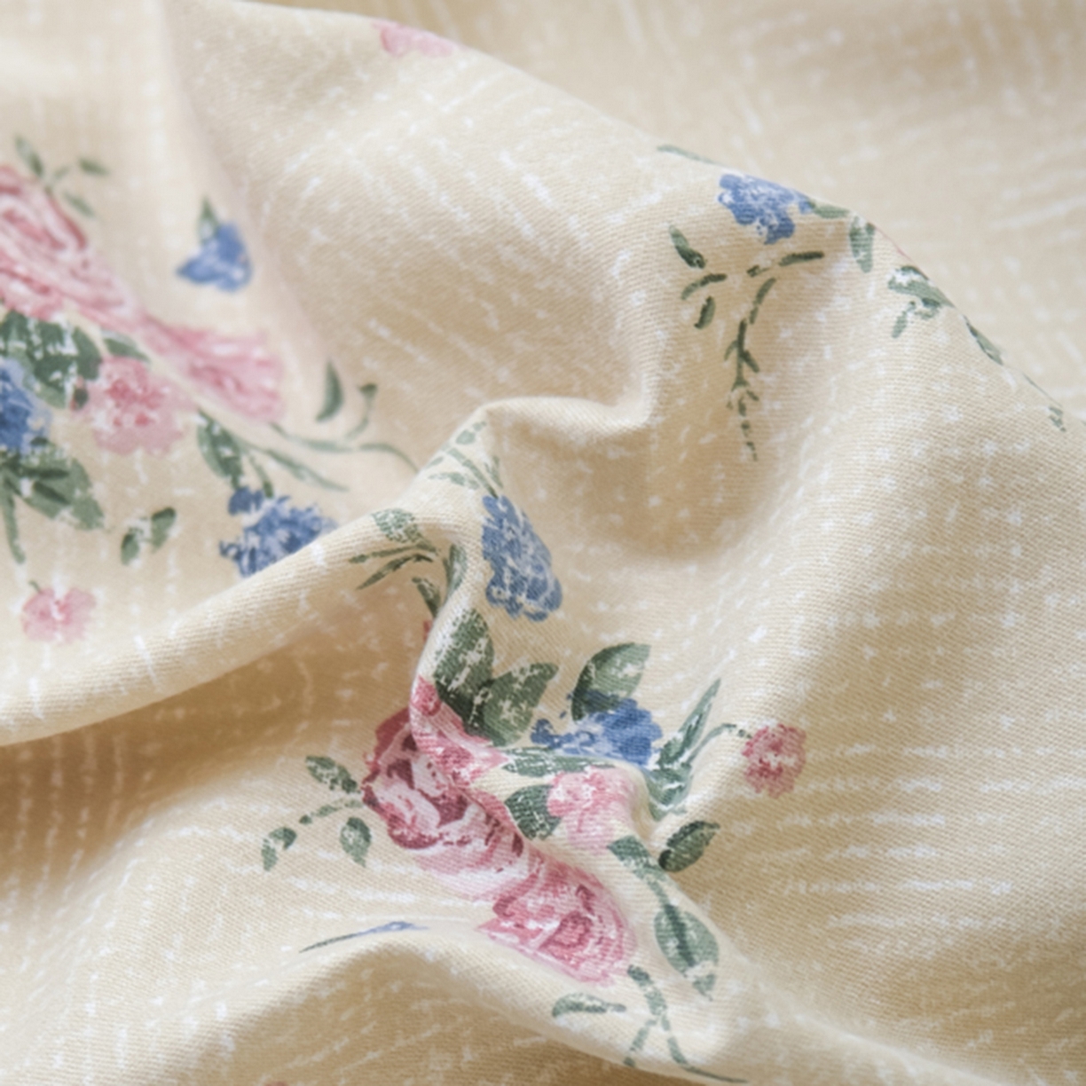 91家纺网 家纺一手货源 找家纺 慕绸家纺（原萌宝老粗布厂家） 2025秋冬新款加厚纯棉磨毛印花四件套 花满城