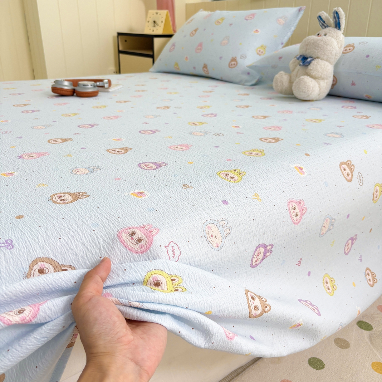 91家纺网 家纺一手货源 找家纺 青泽家纺 2025新款双层纱床单单品床单单件单床单 海盐耶耶