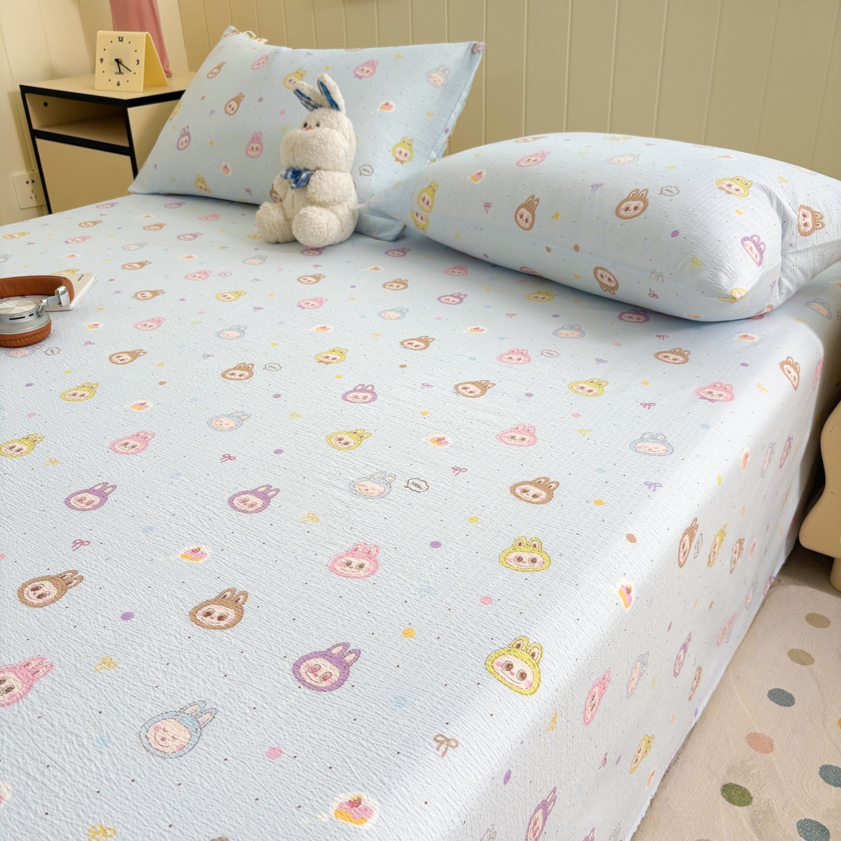 91家纺网 家纺一手货源 找家纺 青泽家纺 2025新款双层纱床单单品床单单件单床单 海盐耶耶