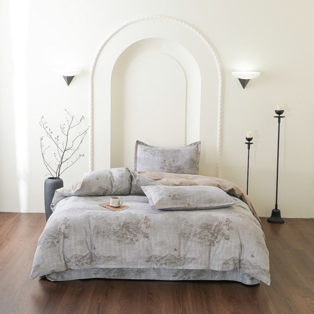 91家纺网 家纺一手货源 找家纺 慕绸家纺（原萌宝老粗布厂家） 2025秋冬新款加厚纯棉磨毛印花四件套 锦绣山河