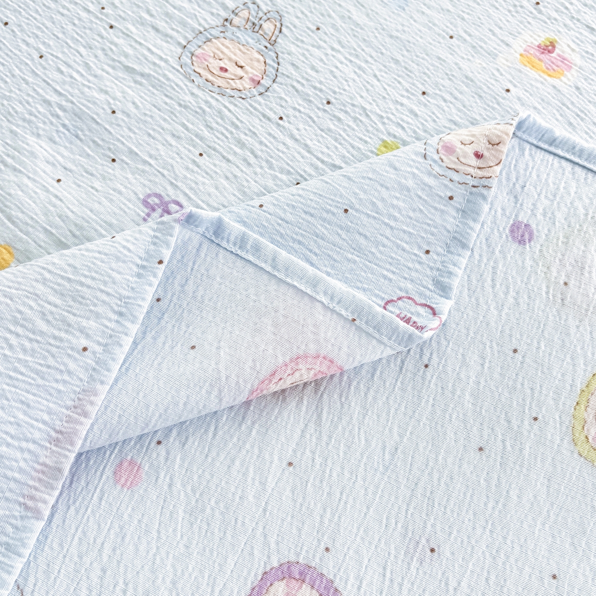 91家纺网 家纺一手货源 找家纺 青泽家纺 2025新款双层纱床单单品床单单件单床单 海盐耶耶