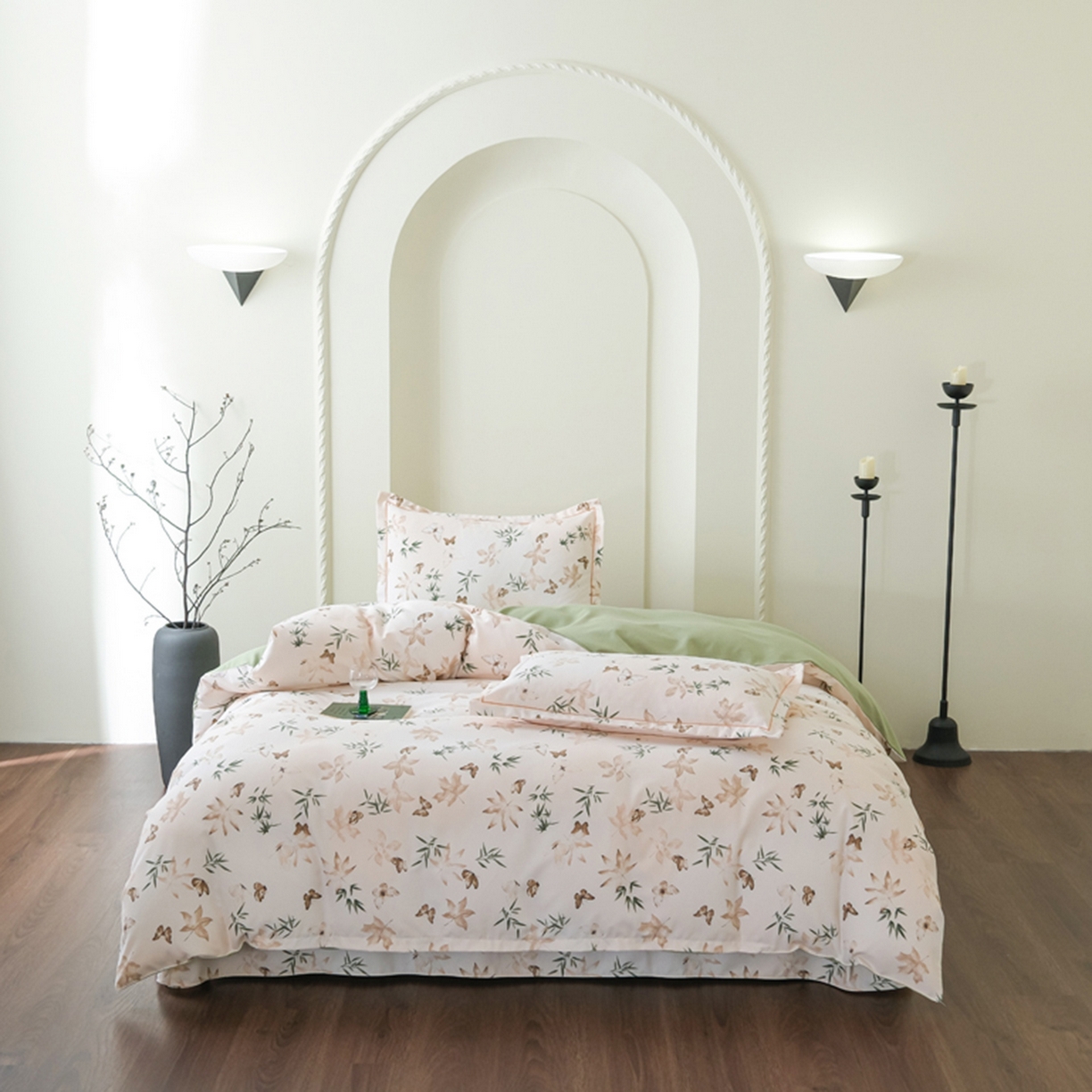 91家纺网 家纺一手货源 找家纺 慕绸家纺（原萌宝老粗布厂家） 2025秋冬新款加厚纯棉磨毛印花四件套 林野之风