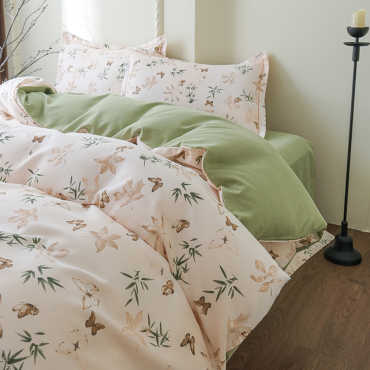 91家纺网 家纺一手货源 找家纺 慕绸家纺（原萌宝老粗布厂家） 2025秋冬新款加厚纯棉磨毛印花四件套 林野之风