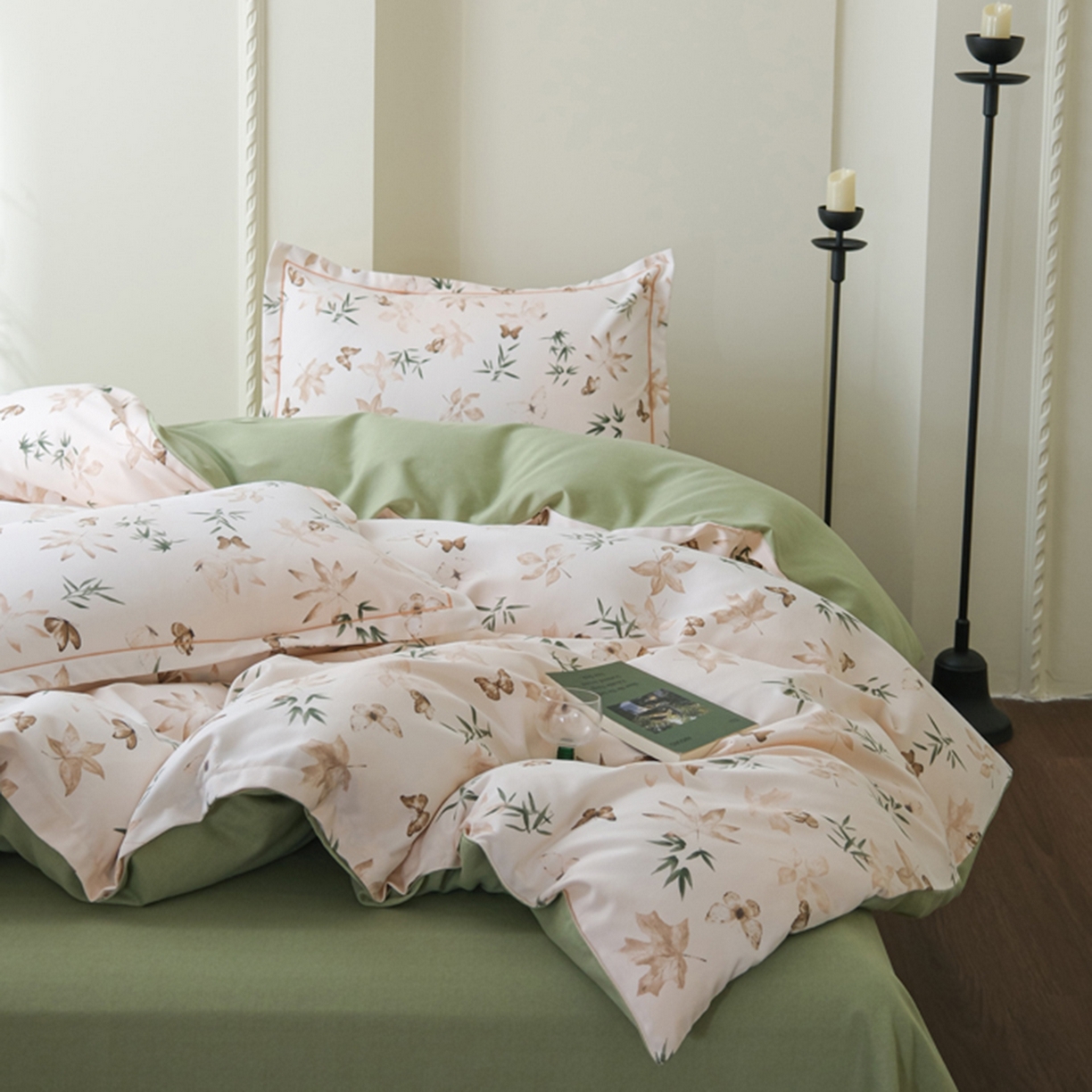 91家纺网 家纺一手货源 找家纺 慕绸家纺（原萌宝老粗布厂家） 2025秋冬新款加厚纯棉磨毛印花四件套 林野之风